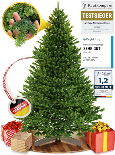 Weihnachtsbaum künstlich [100% Spritzguss] - Naturgetreuer Tannenbaum mit Stabiler Spitze | Premium