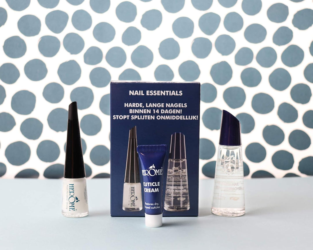 Herome 3-in-1 Maniküre Set mit Nagelhärter, Nagellackentferner & Nagelhautcreme -1 set- Gegen Spalte