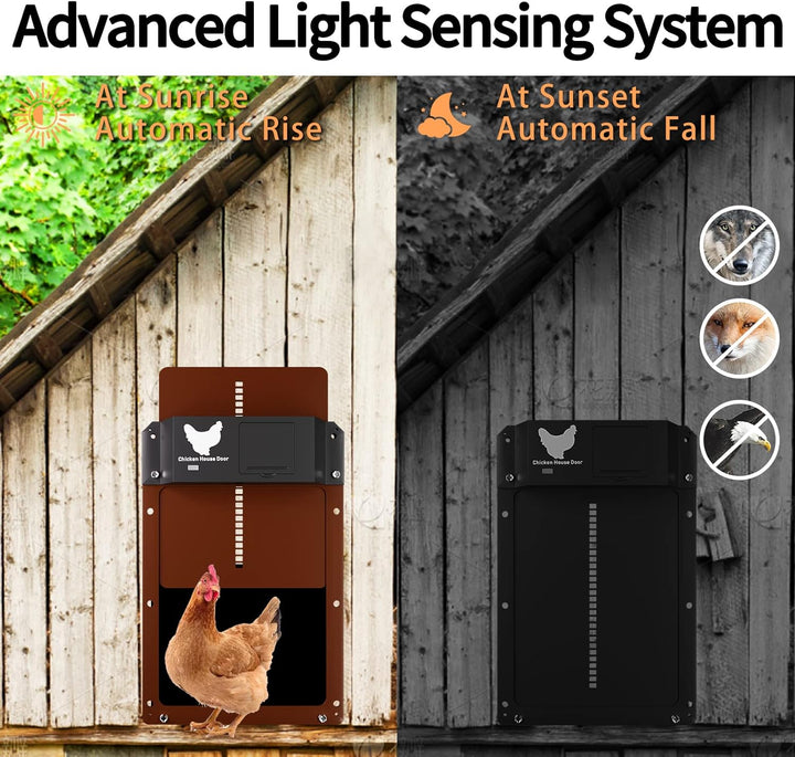 Yoarmyt 2.0 Automatische Hühnerklappe Türöffner,Türöffner Hühnerstall, Automatisch Hühnertür Mit Lic