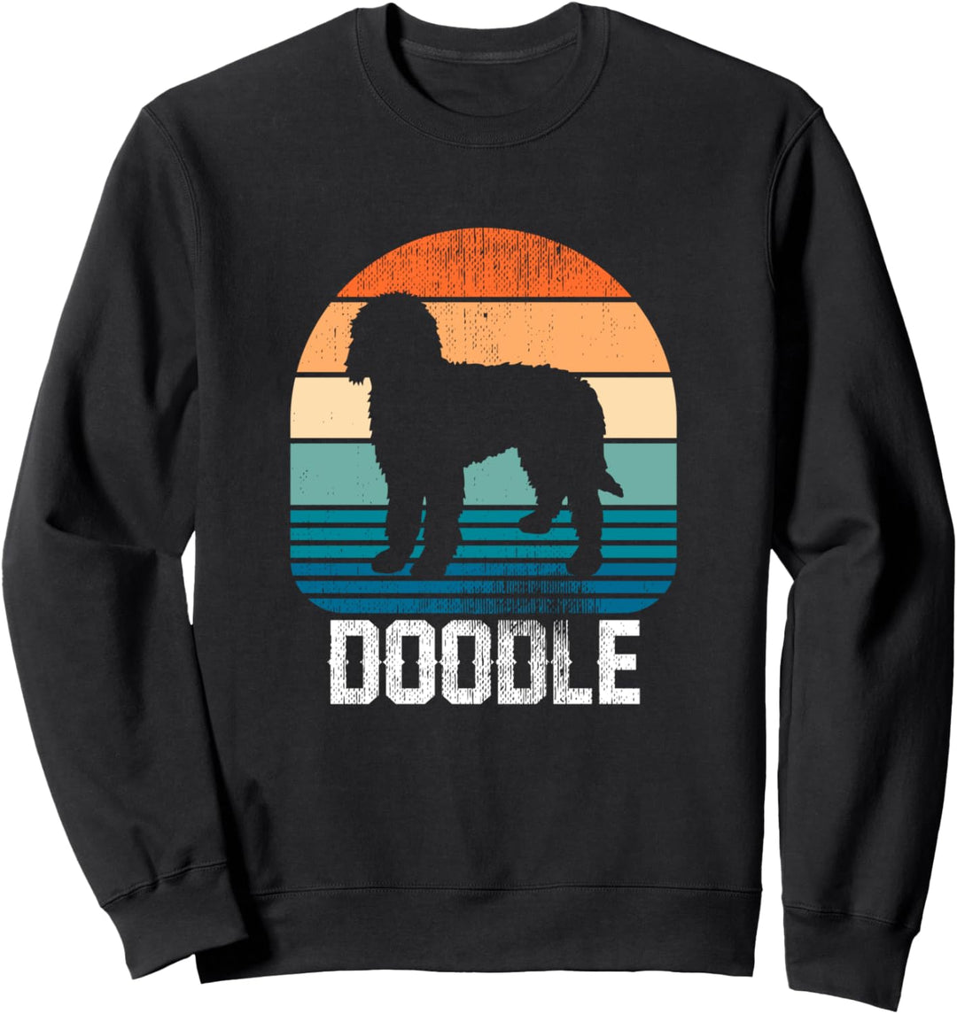 Golden Doodle Dog – Retro Regenbogen Sonnenuntergang Love All Dogs Sweatshirt