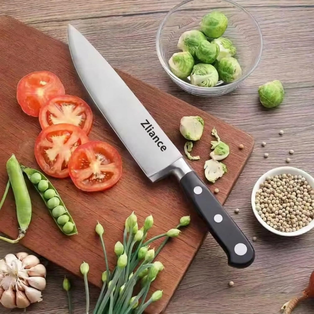 Messerset 3-teilig, japanischer High-Carbon Edelstahl, Ultra-Scharf, 20cm Kochmesser, 18cm Santoku,