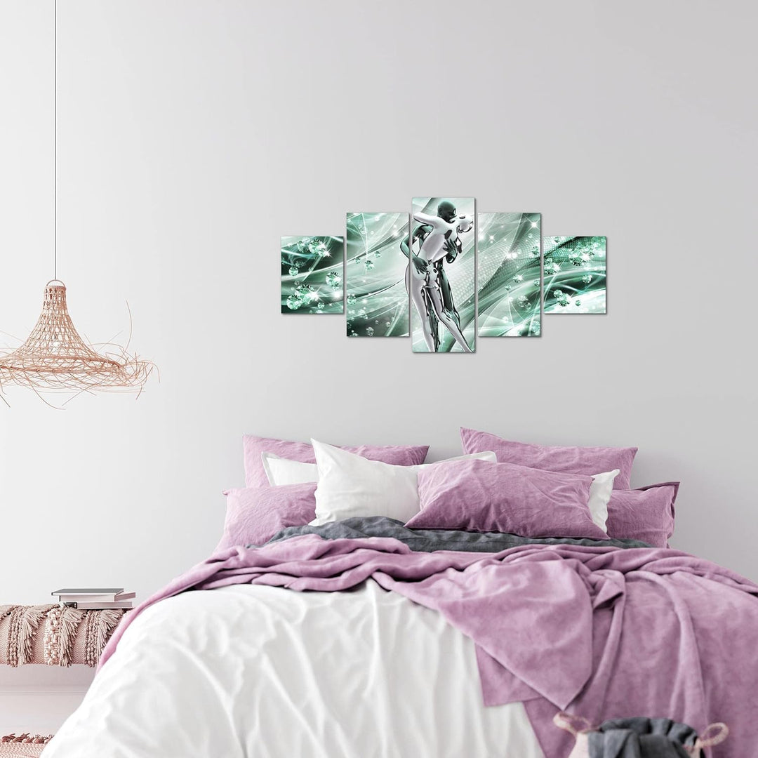 Runa Art Wandbilder Abstrakt Liebe 5 Teilig Bild auf Vlies Leinwand Deko Wohnzimmer Schlafzimmer Kus