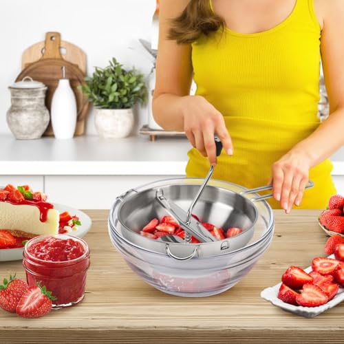 Manuelle Kartoffelmühle, Edelstahl-Lebensmittelmühle Zum Zerstampfen, Sieben und Reiben von Obst und