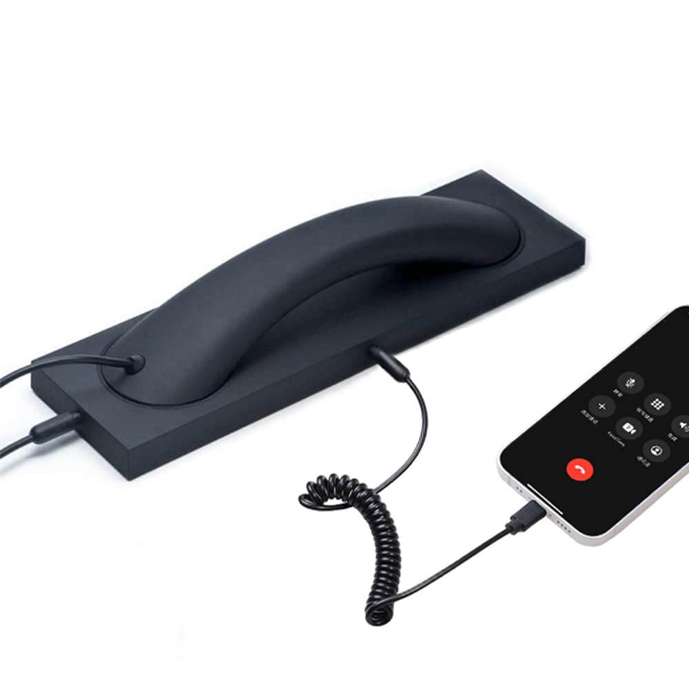 Retro Telefonhörer Empfänger Kopfhörer für Handy, Tablet, Laptop, Headset mit Antwort-Taste und komf
