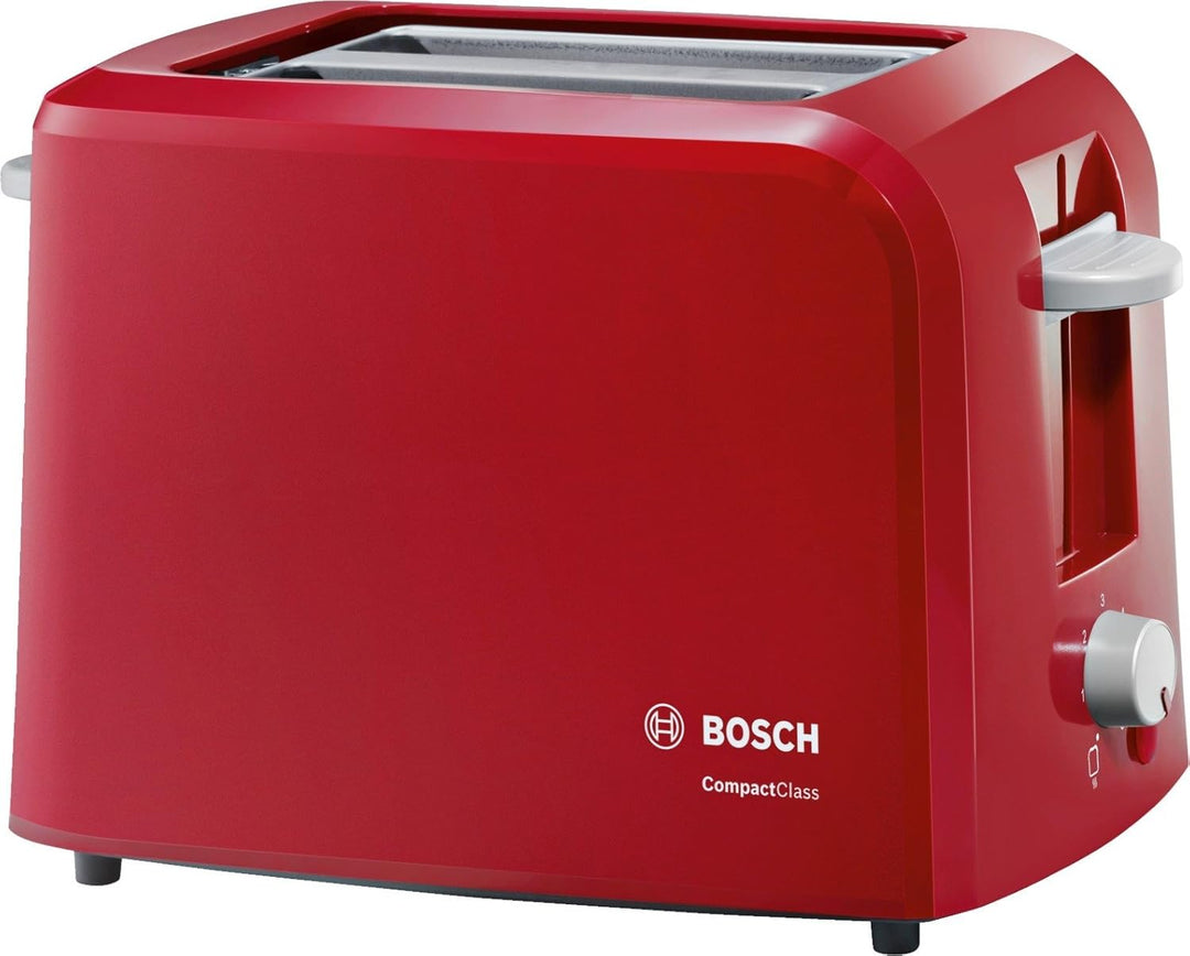 Bosch Kompakt Toaster CompactClass TAT3A014, integrierter Edelstahl-Brötchenaufsatz, mit Abschaltaut