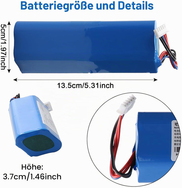 5200mAh S10-LI-144-5200 Ersatzakku, Kompatibel mit Ecovacs Deebot T5 T8 T8+ T9 T9+, Ozmo 950 T10 T9