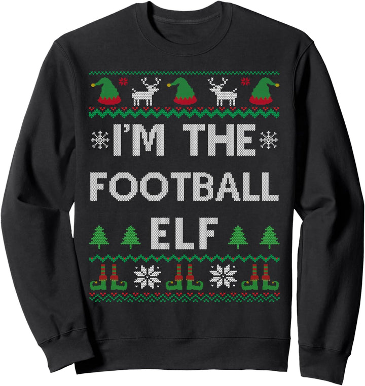 Football Elf Ugly Christmas Sweatshirt