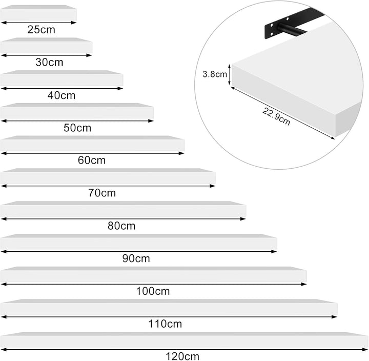 WOLTU Wandregal Volato Set von 4 Regalen Wandboard freischwebend Schweberegal CD DVD Regal Bücherreg