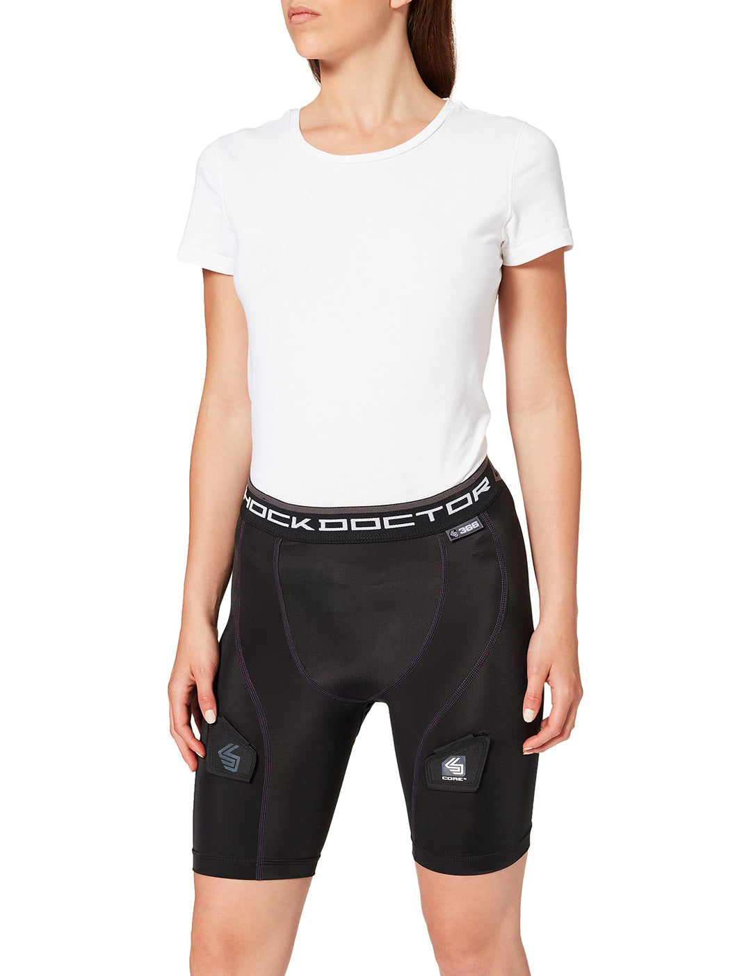 Shock Doctor Tiefschutz Compression Hockey Short with Pelvic Protector XL Schwarz, XL Schwarz