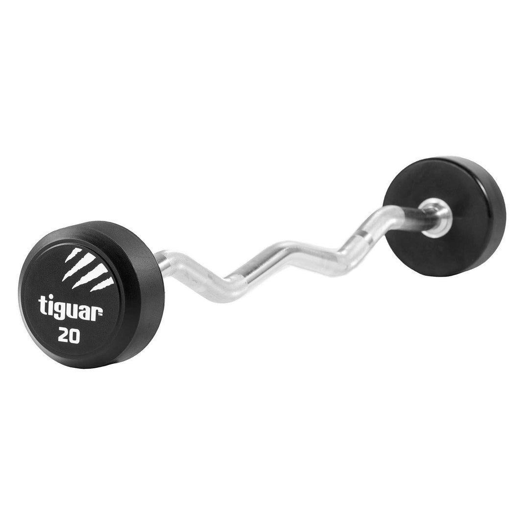 Tiguar PU Barbell Curl 20 kg schwarz Krafttraining Langhanteltraining