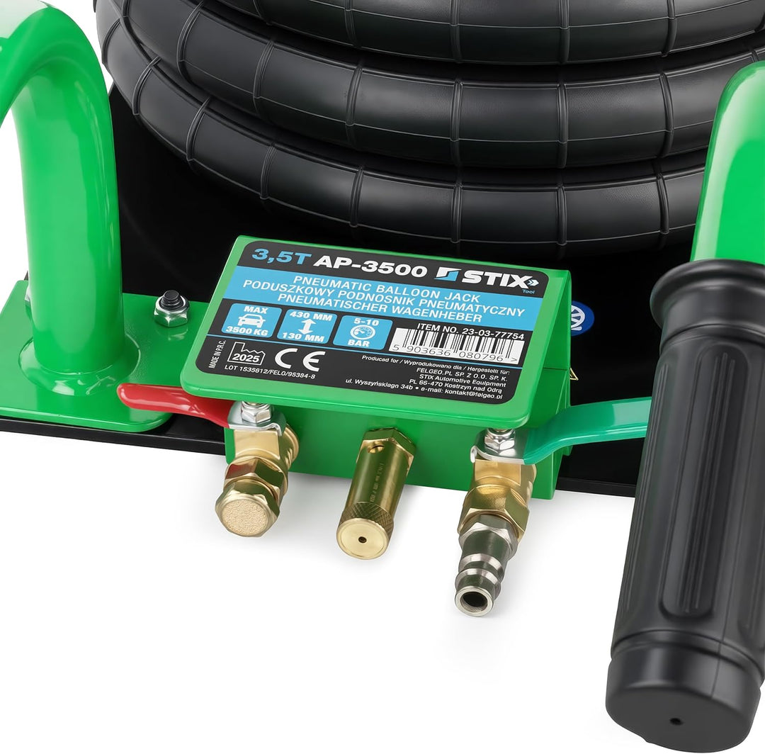 Pneumatischer Wagenheber 3,5T - Druckluft Wagenheber 130-430 mm - Kompakter Air Jack mit kurzem Grif