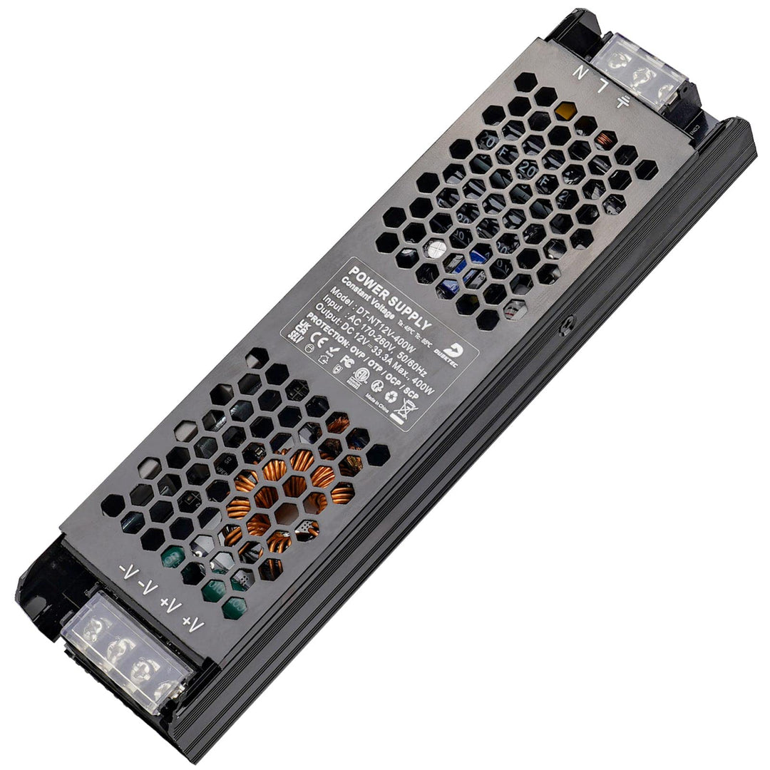 DUSKTEC LED Netzteil 400W 12V LED Trafo 33.3A, IP20 LED Transformator AC 220/230V auf DC 12 Volt Tre