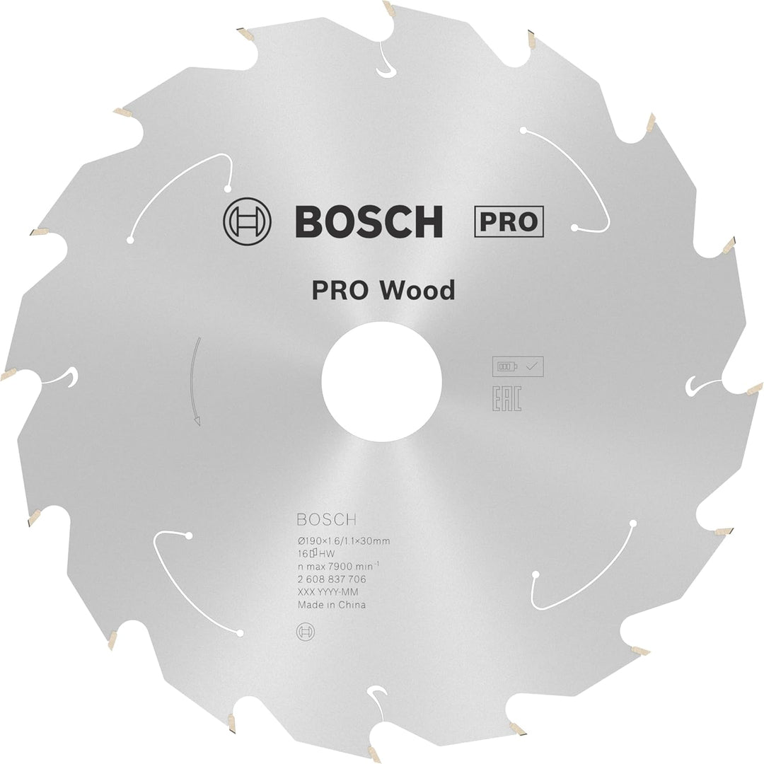 Bosch Professional 1x Kreissägeblatt Standard for Wood (Holz, Sägeblatt Ø 190 x 30 x 1,6 mm, 16 Zähn