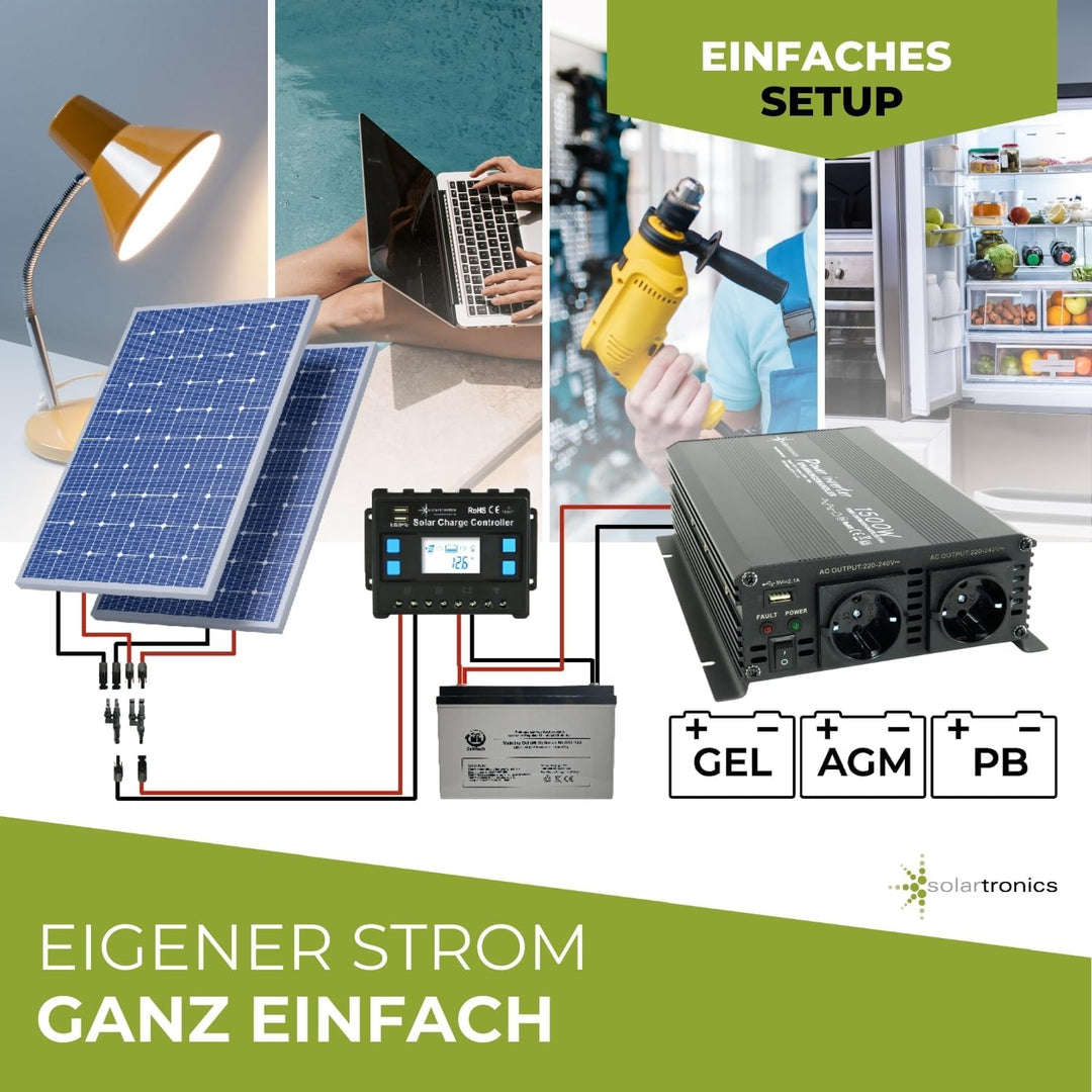 Spannungswandler 24V 1500 3000 Watt 230V - Wechselrichter für den mobilen Anschluss von Haushaltsger