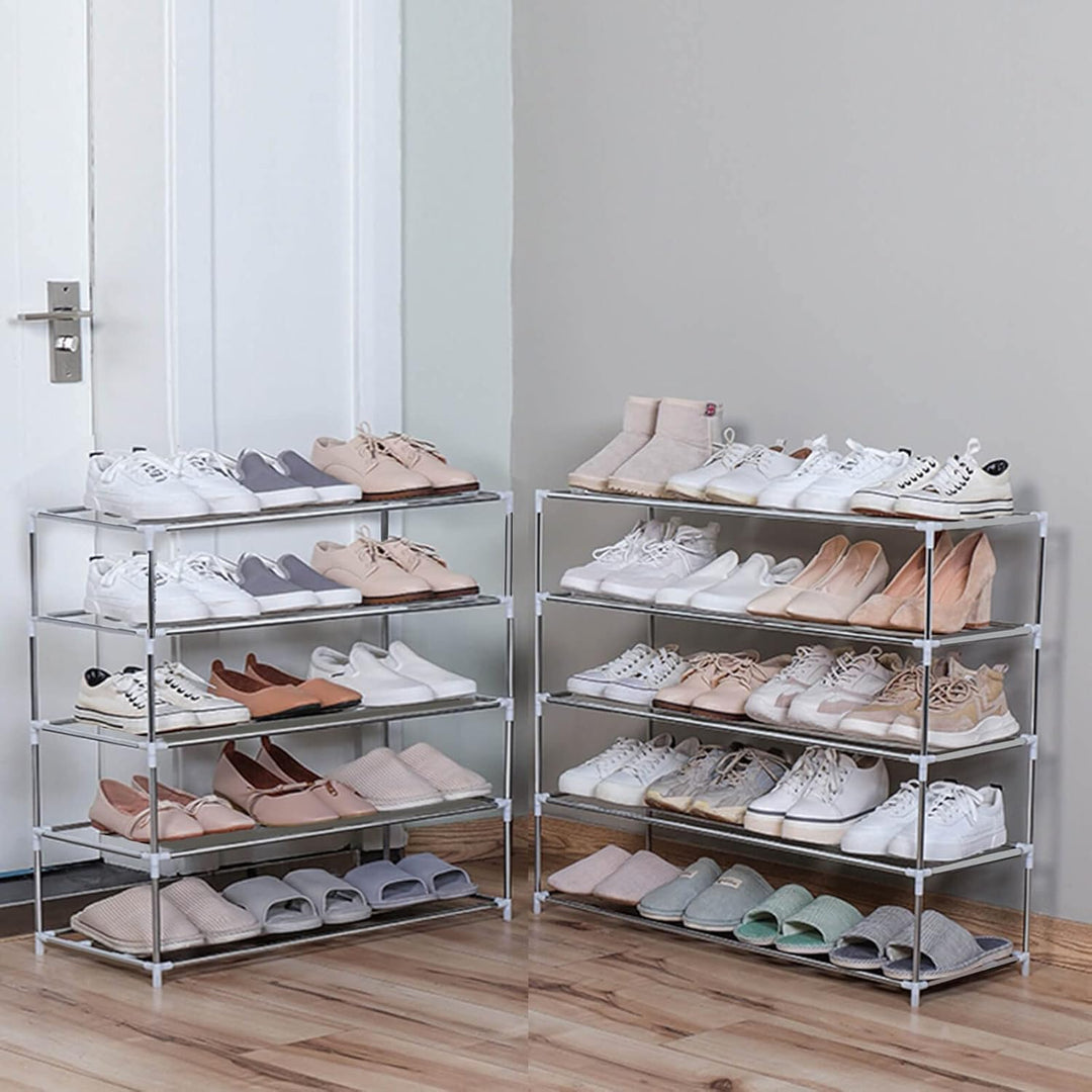 Schuhregal 10 Ebenen, Höhenverstellbar und Platzsparend, Metall Schuhständer für 32 bis 40 Paar Schu