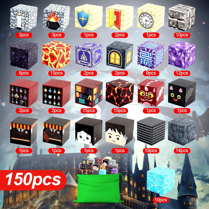 150 Stück Magnetic Blocks,2.5CM/Stück Magnetische Bausteine,Bauen Verwunschenes Paradies Magnetische