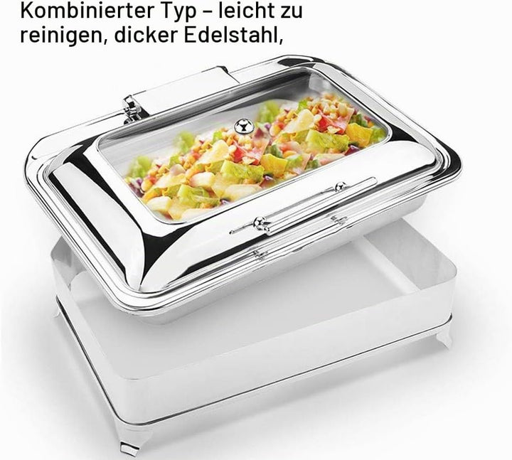 Chafing Dish, Warmhaltebehälter Essen, Buffetwärmer Speisenwärmer Elektrisch, Wärmebehälter für Esse