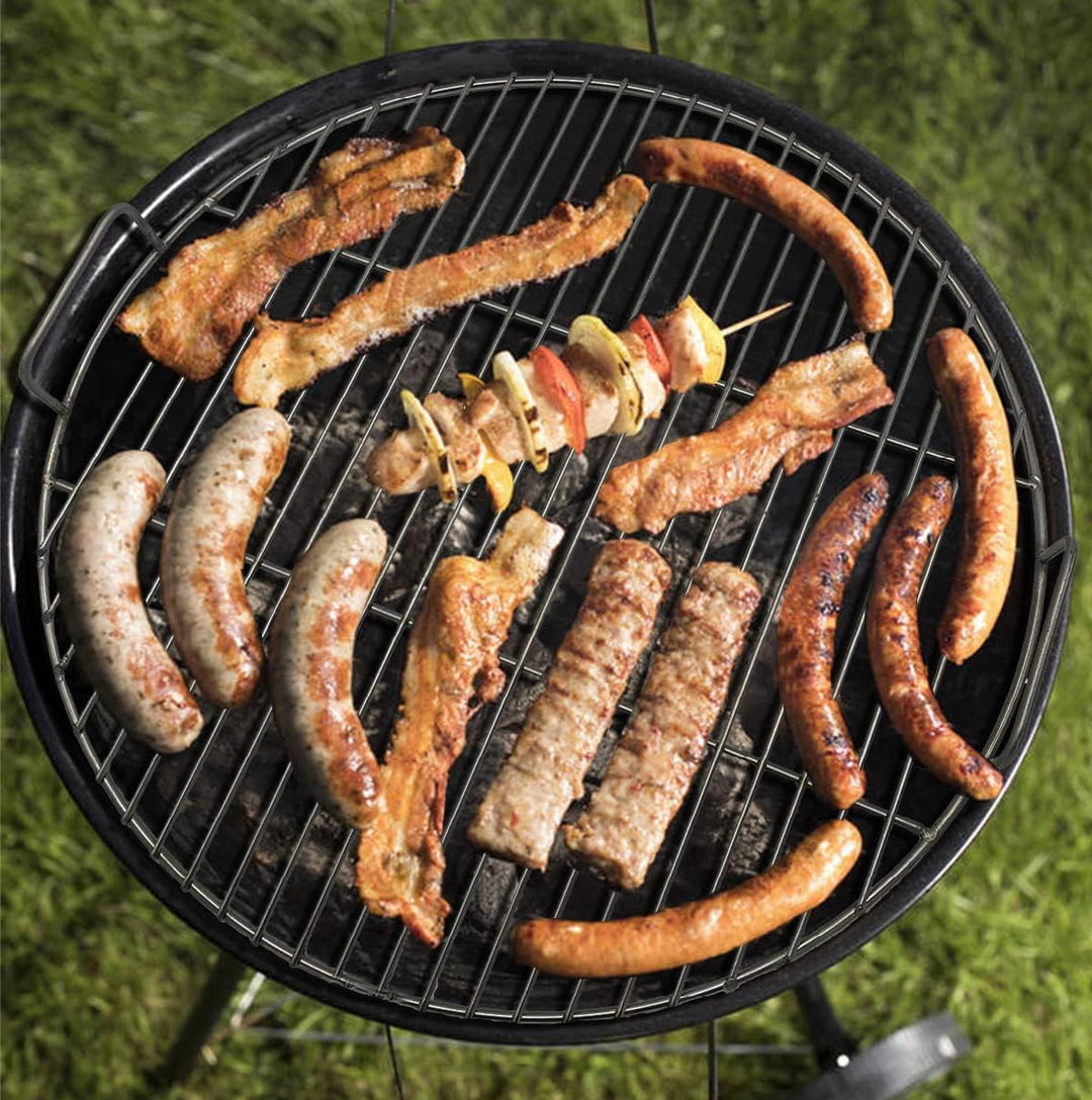 Runde 304 Edelstahl Grillroste mit Grillzange, 44.5 cm Durchmesser, passend für Weber 47cm Kugelgril