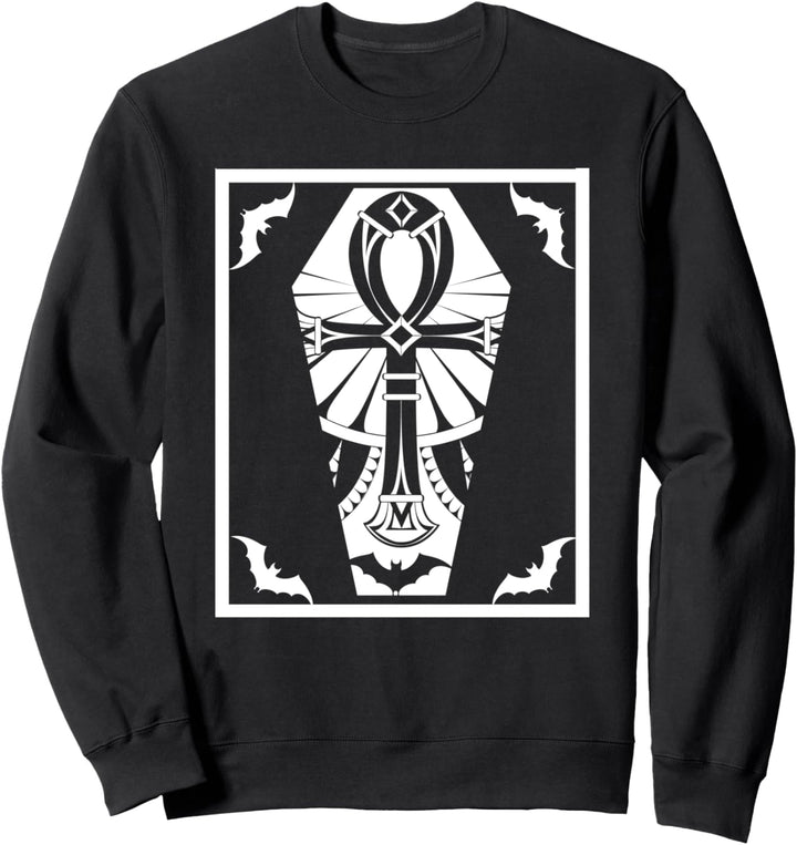 Vampir Fledermäuse Sarg ägyptische Ankh Gothic Kreuz Symbol Sweatshirt