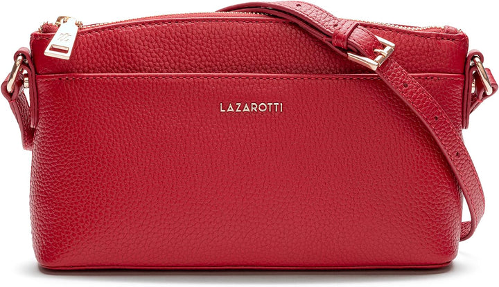 Lazarotti Bologna Leder Umhängetasche Damen | verstellbarer Schultergurt | mittelgrosse Crossbody Ba