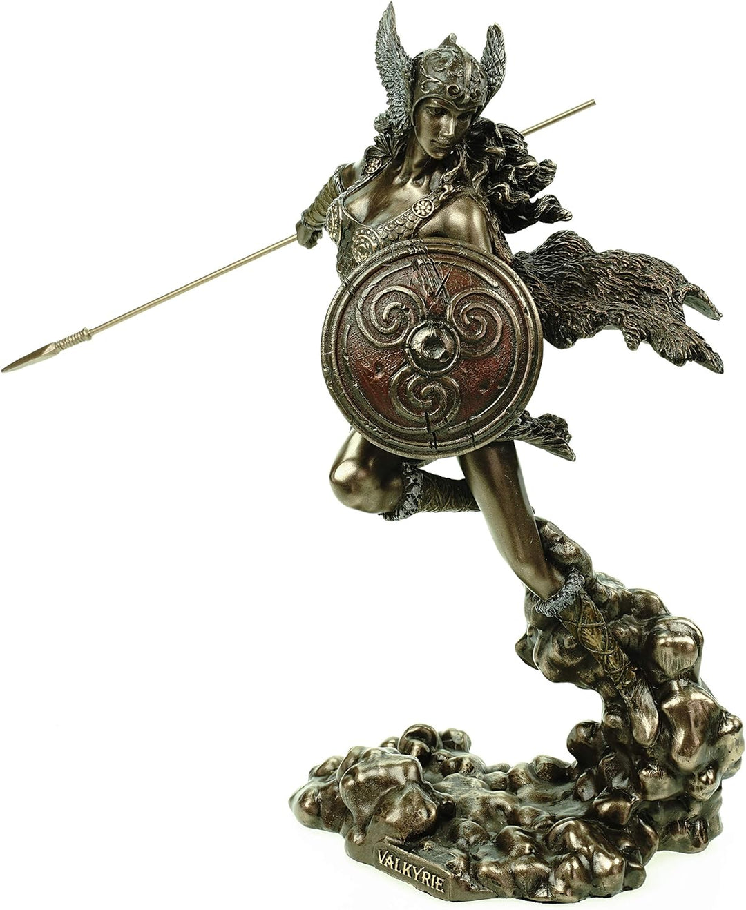 Veronese Figur germanische Walküre bronziert 24 cm Odin Skulptur Geistwesen