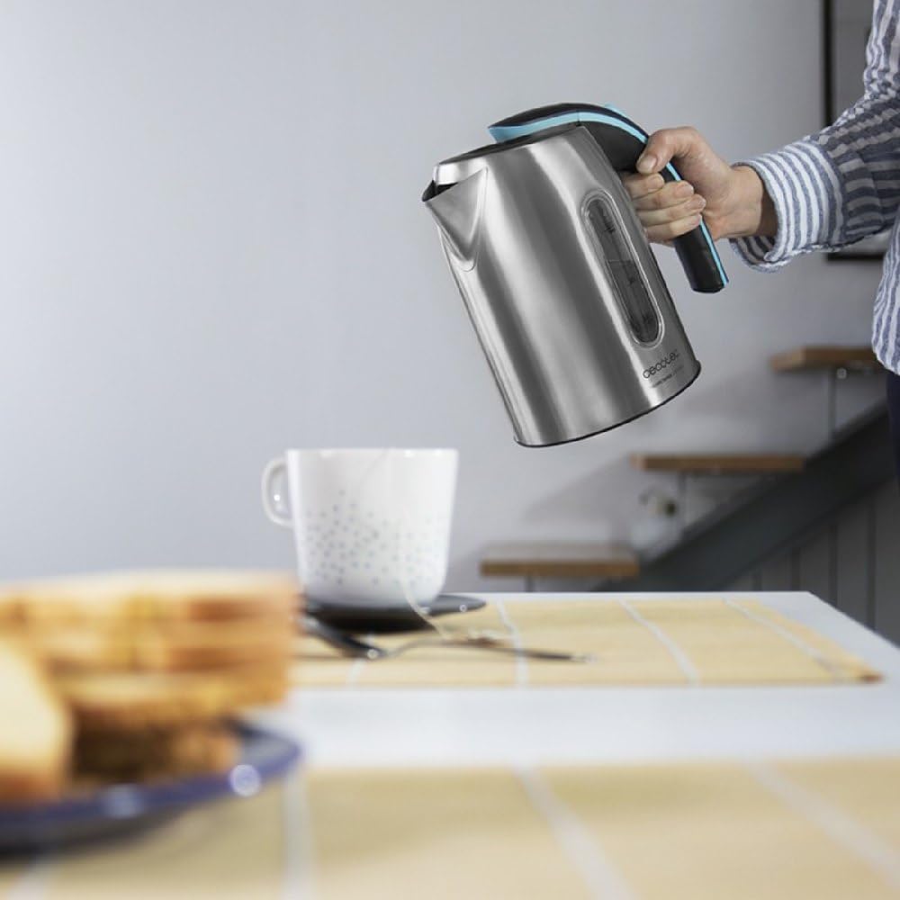 Cecotec Elektrischer Wasserkocher ThermoSense 270 Stahl. 1,7 Liter, BPA-frei, 2200 W Leistung, 360º-