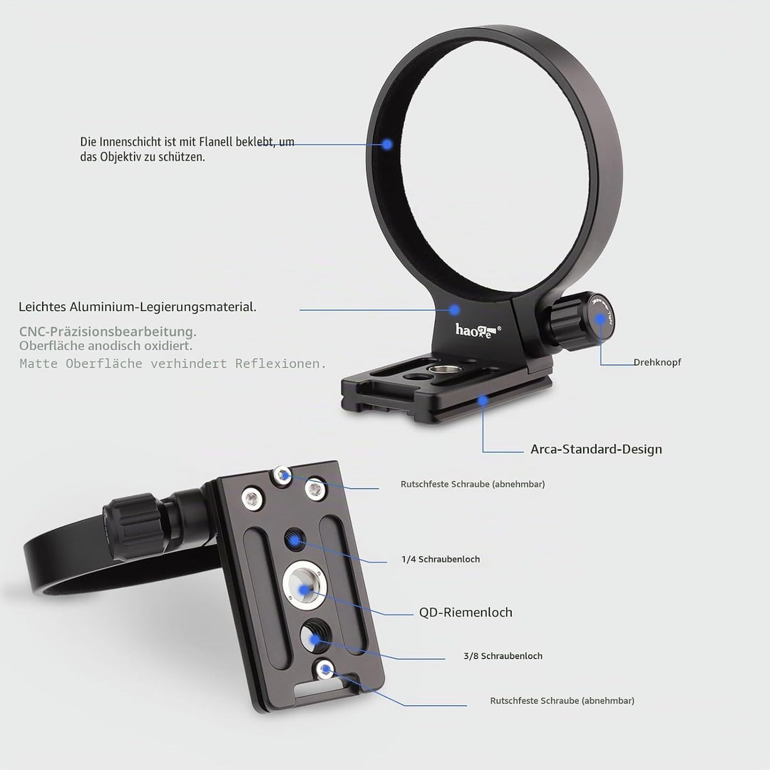 Haoge LMR-SM140 Objektivstativfuss für Sigma 100–400 mm f/5–6,3 DG OS HSM Zeitgenössisches Objektiv