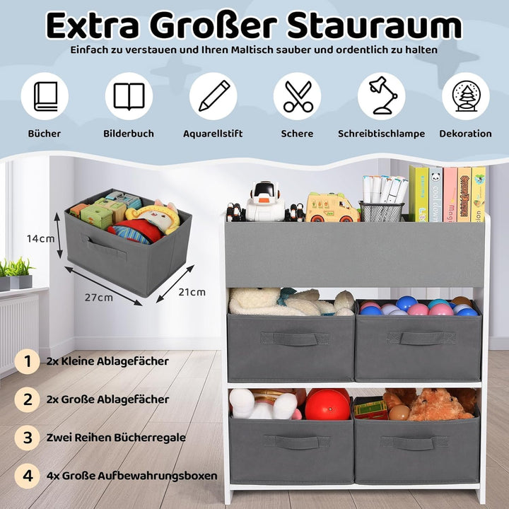 MAMIZO Kindertisch mit 2 PCS Stühlen, Maltisch & Basteltisch Kinder, Tisch & Stühle Kinderzimmer Set