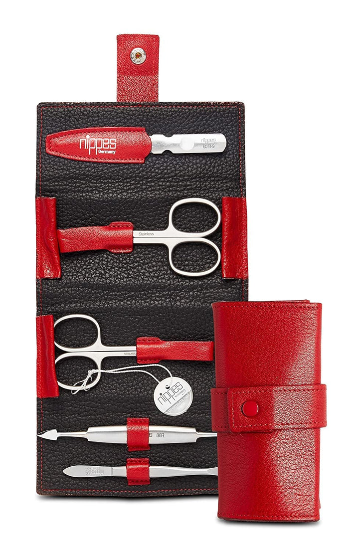 nippes Solingen Premium Line Maniküre Set Wild Red, 5-teilig, Edelstahl rost- und nickelfrei, Nagelp