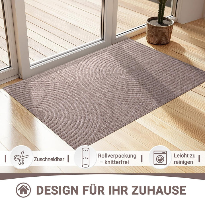Fussmatte 60x90cm, rutschfeste Maschinenwaschbare Schmutzfangmatte, Teppich Wohnzimmer Innen und Aus