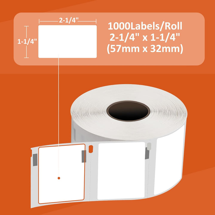 L LIKED 8 Rollen kompatibel mit Dymo 30334 2-1/4 Zoll x 1-1/4 Zoll (57 mm x 32 mm) Medium Mehrzweck/