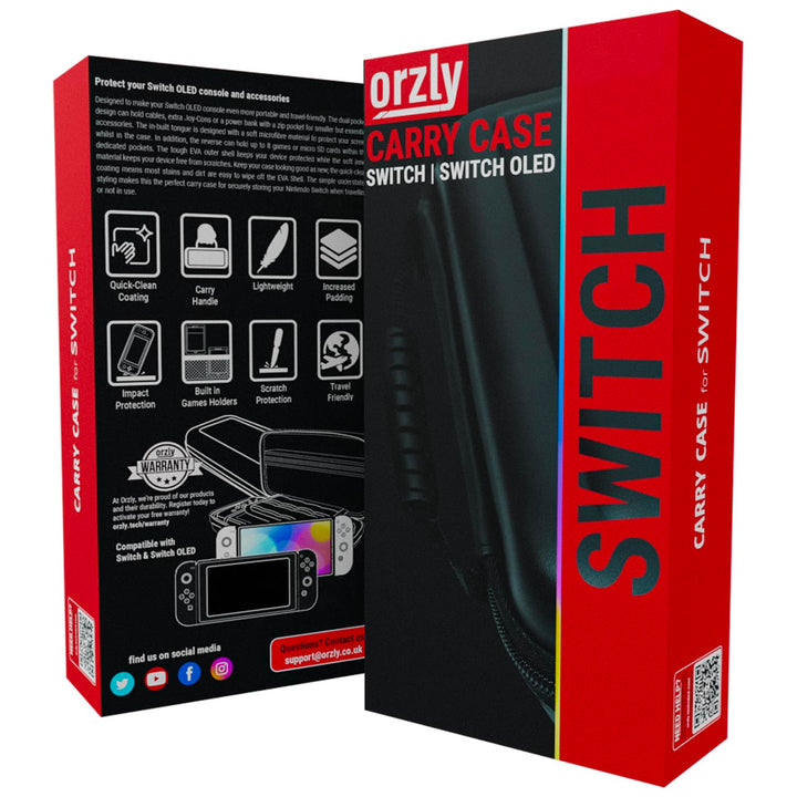 Orzly Tragetasche Kompatibel mit Nintendo Switch und New Switch OLED-Konsole - Schwarze schützende H