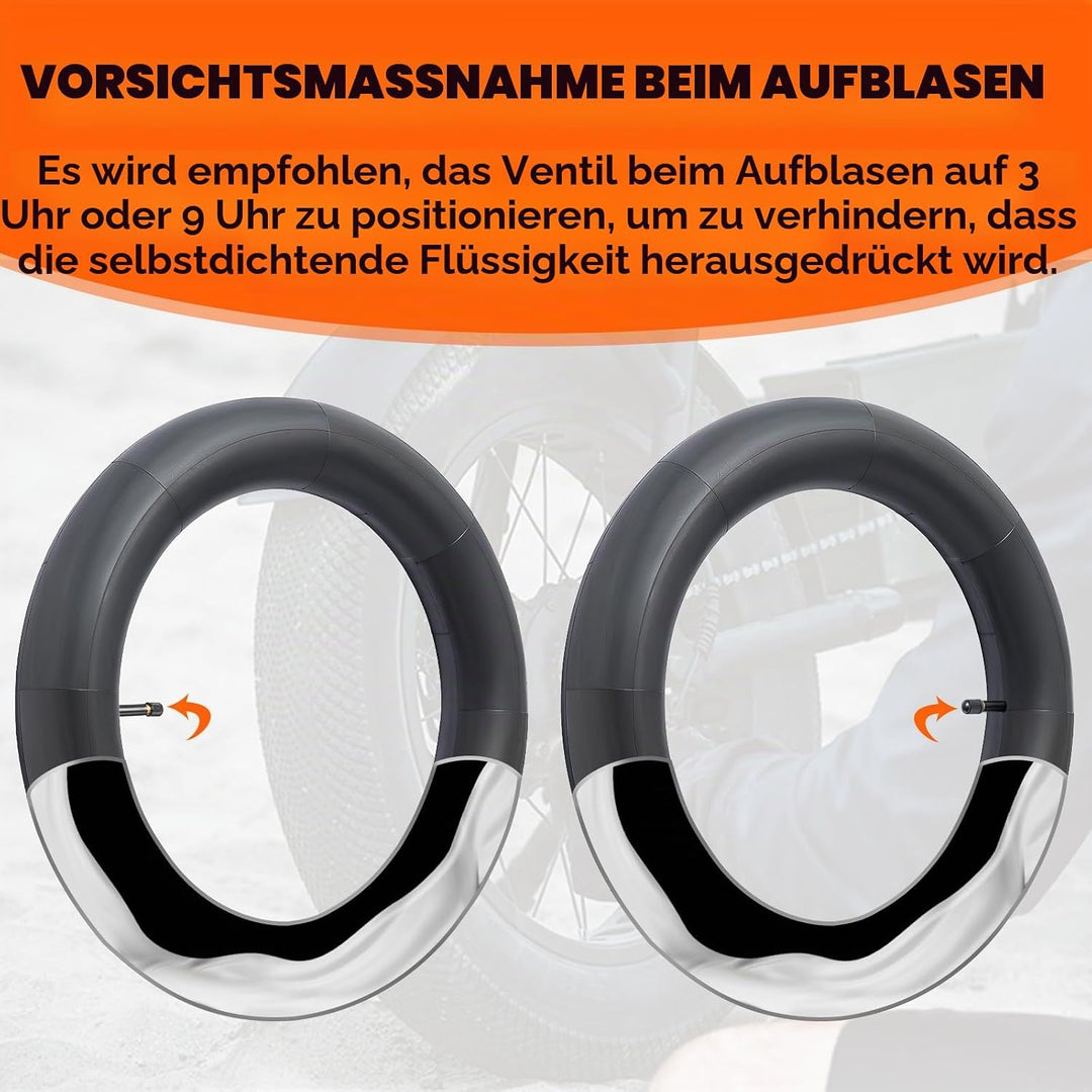YunSCM 2er-Pack Selbstdichtend 20 Zoll Schlauch 20x3.5/4.0 AV32mm Valve，pannensicherer，Selbstreparie