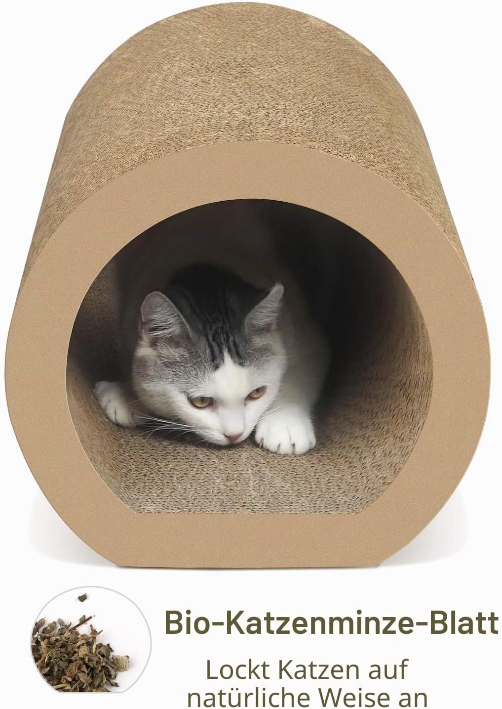 Aibuddy Katzenkratzer, Tunnel, Katzenkratzmatte, Bett-Lounge mit Katzenminze, robuster Karton & Kons