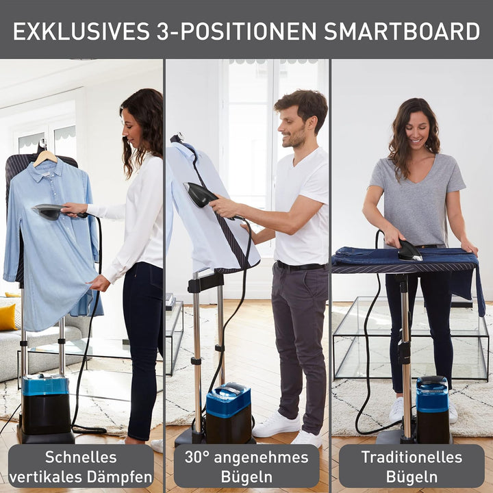 Tefal QT2022 Ixeo Power All-In-One Dampfglätter | inkl. 3-Positionen Smart Board | 5,8 bar Dampfdruc
