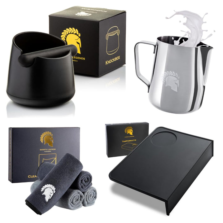 Barista Legends® Abklopfbehälter für Siebträger mattschwarz - Knock Box für Kaffeesatz mit spezielle