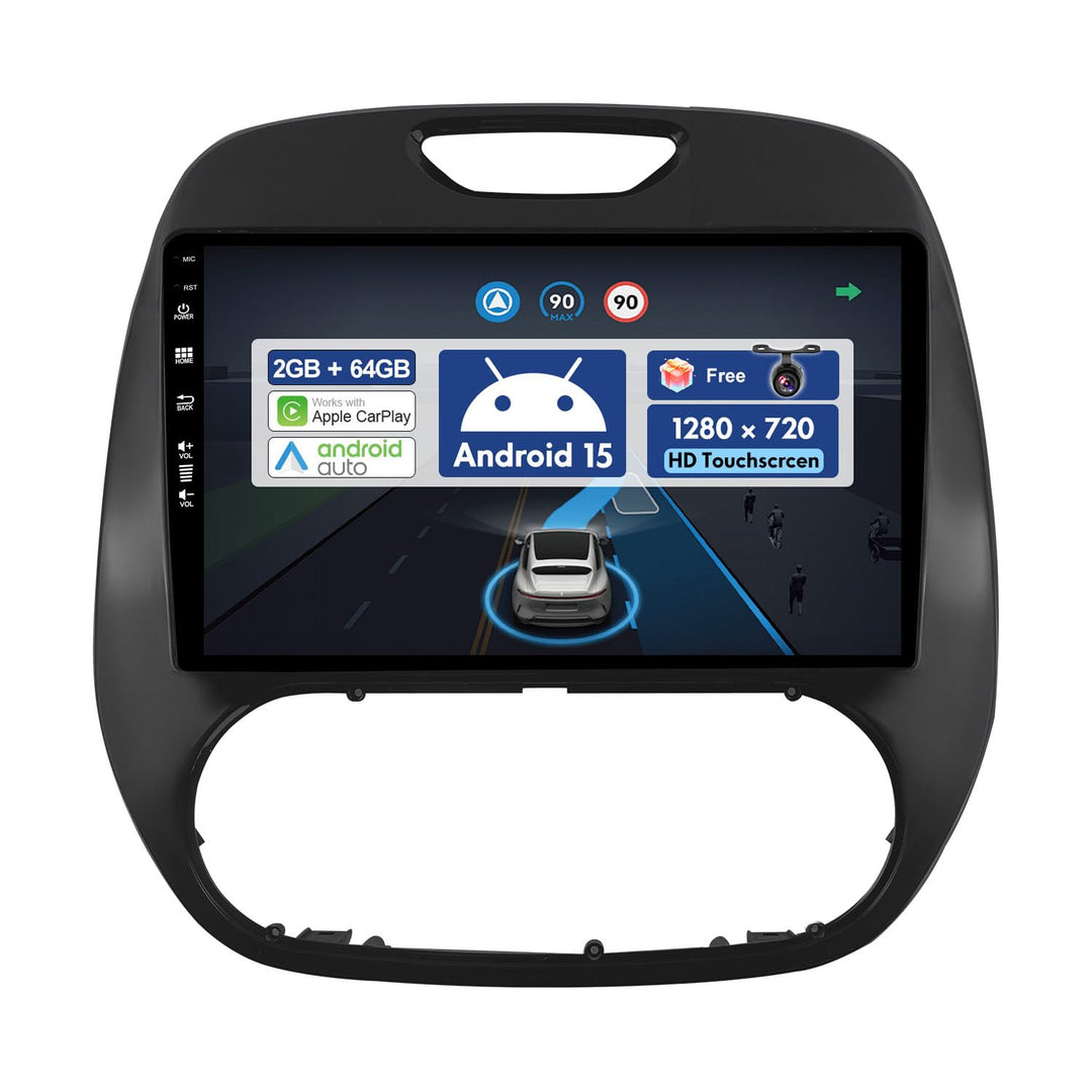 [2G+64G] 9 Zoll Autoradio für Renault Kaptur Captur (2014-2019) GPS Navigation - Wireless CarPlay An