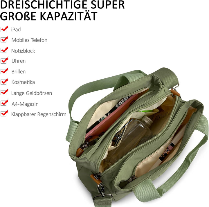 DORRISO Damen Umhängetasche Canvas Handtasche Schultertasche Casual Umhängetaschen Mode Schultertasc