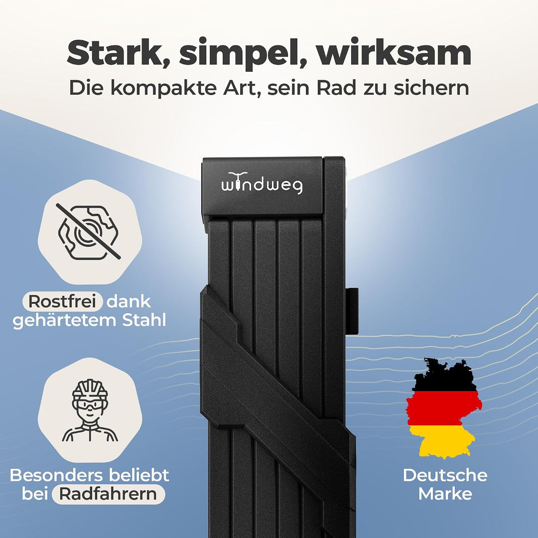 Fahrradschloss hohe Sicherheit Faltschloss Fahrrad 90cm 3 Schlüssel inkl. Halterung sh, Schloss für
