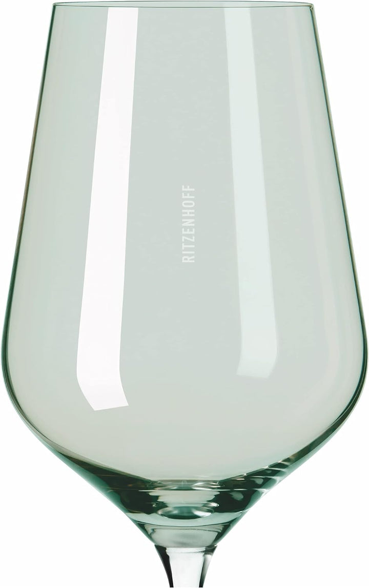 RITZENHOFF 3631004 Rotweinglas 500 ml – Serie Fjordlicht Nr. 4 – 2 Stück mit Farbverlauf Green – Mad