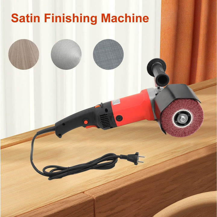 Satiniermaschine, 1400W Elektrische Bürstenschleifer Schleifroller Poliermaschinen Bürstmaschine, 60
