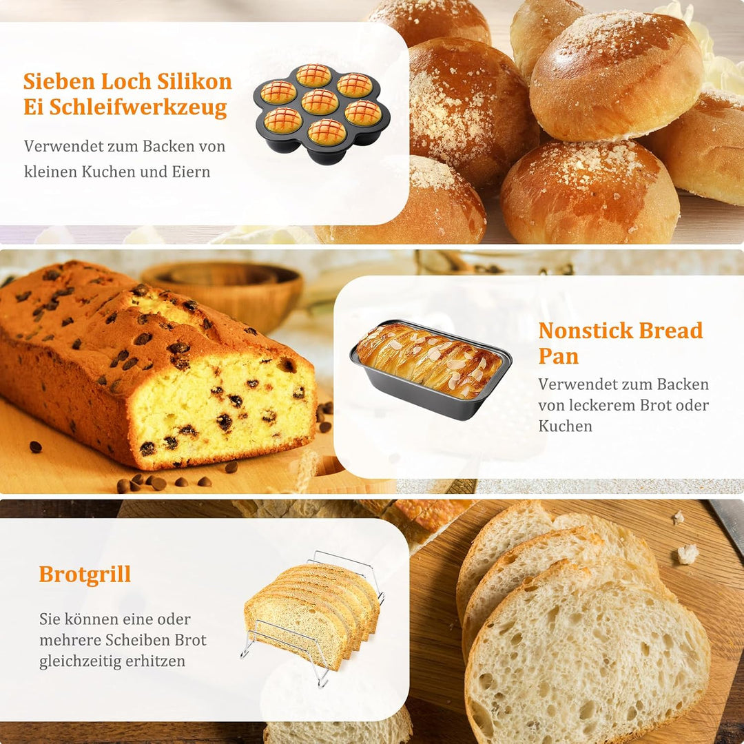 19PCS Zubehör Heissluftfritteuse für Ninja Foodi AF400EU AF300EU AF500EU, Airfryer Zubehör Silikonfo