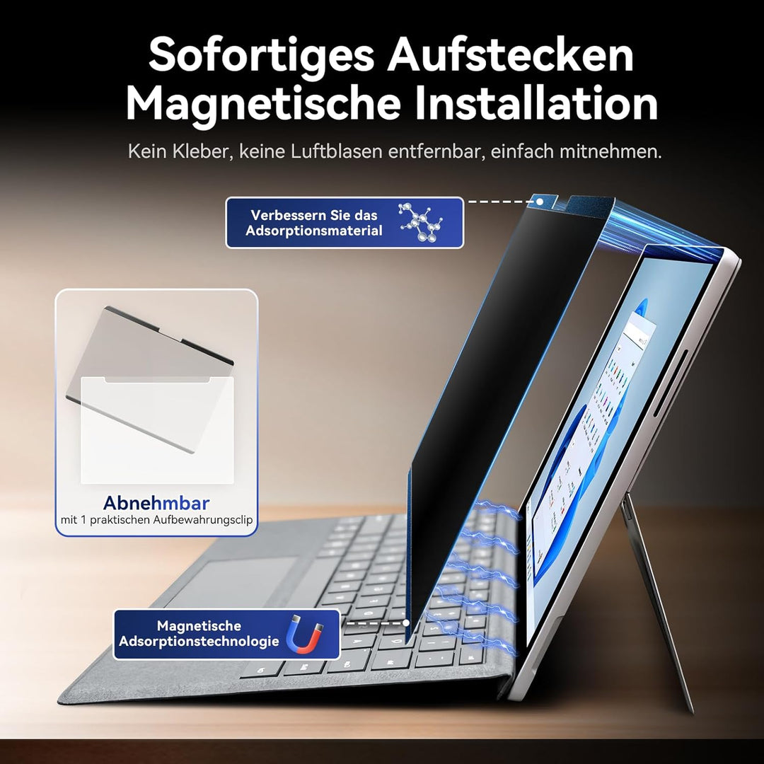 Magnetischer Blickschutzfilter Kompatibel Mit Microsoft Surface Pro 9 (2022) / Pro 8 (2021) / Pro X(