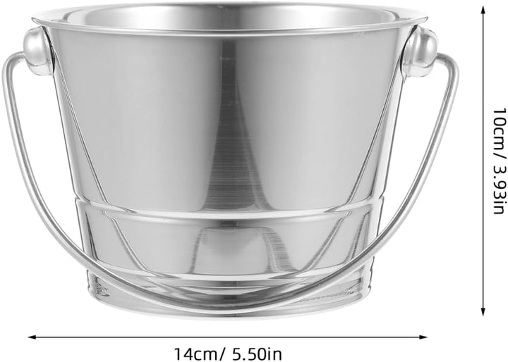 Edelstahl Eimer 1L – Robuster Metall Eimer Mit Tragegriff - Ideal Als Eiskübel Oder Wein Kühler Für