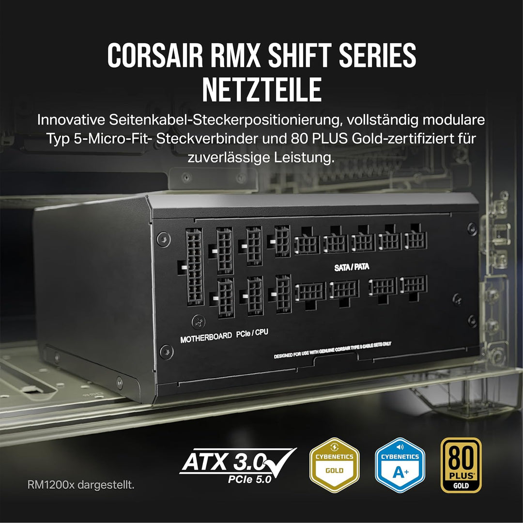 Corsair RM750x Shift Vollmodulares ATX-Netzteil - Modulare Seitenschnittstelle - ATX 3.0- & PCIe 5.0