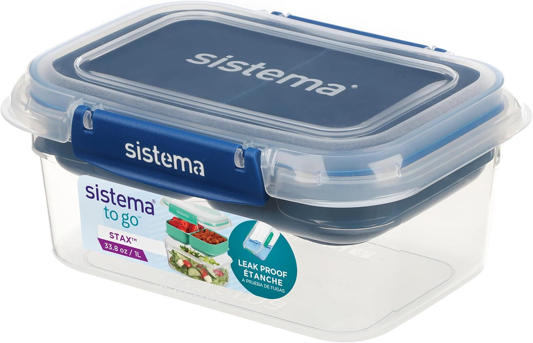 Sistema TO GO Stax auslaufsichere Lebensmittelaufbewahrungsbehälter | luftdichte und stapelbare Fris