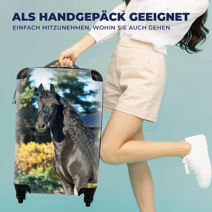 MuchoWow© Koffer Handgepäck Trolley Rollkoffer Kleine Reisekoffer mit 4 Rollen - Sonne - Friesisch -