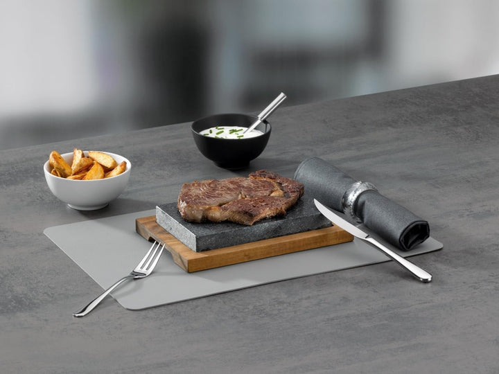 kela Heisser Stein-Set - Granit - Akazienholz - 16 x 24 cm - 12-teilig