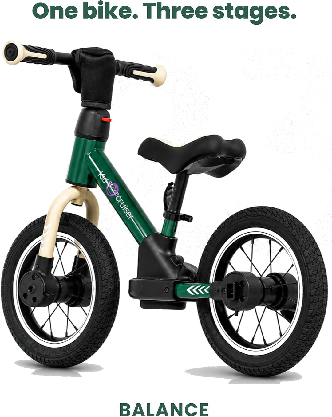 Kidcruiser Pedalplay laufrad ab 2 Jahre, ideal zum Radfahren Lernen, 3‑in‑1 mit LED Stützrädern &amp; Pe