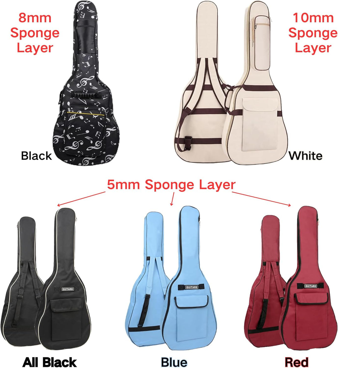 SUQ Wasserdichte Oxford Gitarrentasche, 40/41 Zoll Tasche Musikmuster Nylon Gigbag, E-Gitarrentasche